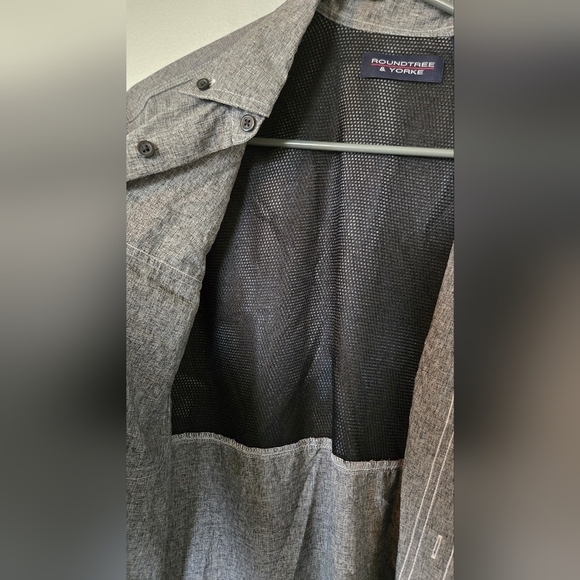 Roundtree and Yorke Gray Men's Mesh Back Shirt Size Large - Picture 4 of 7